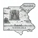 Nebraska state outline with 402 tattoo design idea