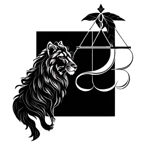 combined Leo And Libra Sign minimalistic tattoo design tattoo design idea