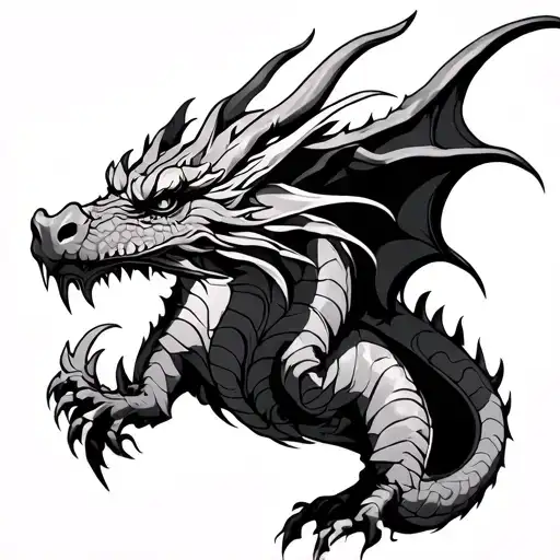 Medieval Dragon tattoo design idea