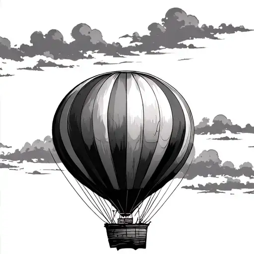 hot air balloon tattoo design idea