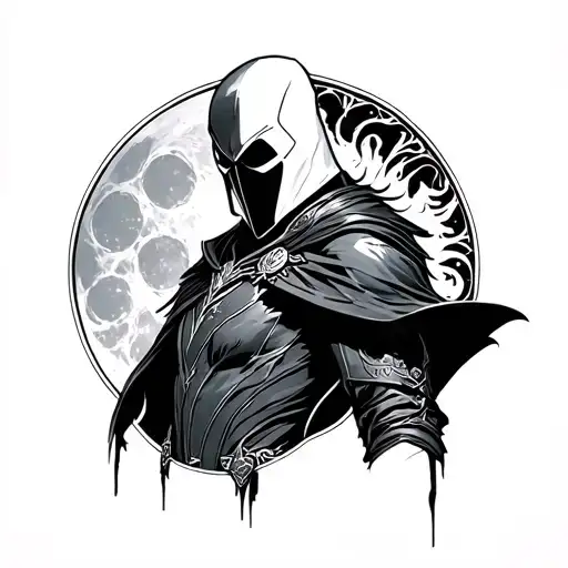 moon knight and khonshu nordic style tattoo tattoo design idea