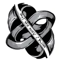 infinity symbol with names Matt and Kim incorporated tattoo design idea