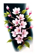  2 cherry blossom branch not connected  tattoo design idea
