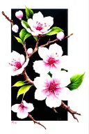  2 cherry blossom branch not connected  tattoo design idea