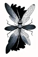 mayfly nymph geometric tattoo design idea