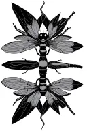 mayfly nymph geometric tattoo design idea