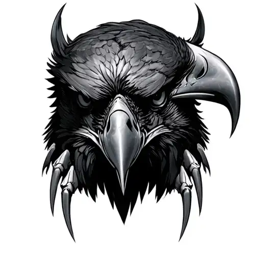 sketch of a raven face and claws add something else tattoo design idea