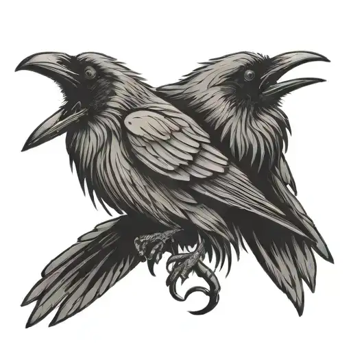Angry Raven tattoo design idea