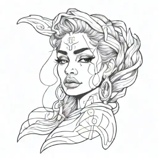 crying chola tattoo design idea