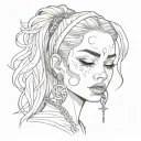 crying chola tattoo design idea