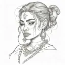crying chola tattoo design idea