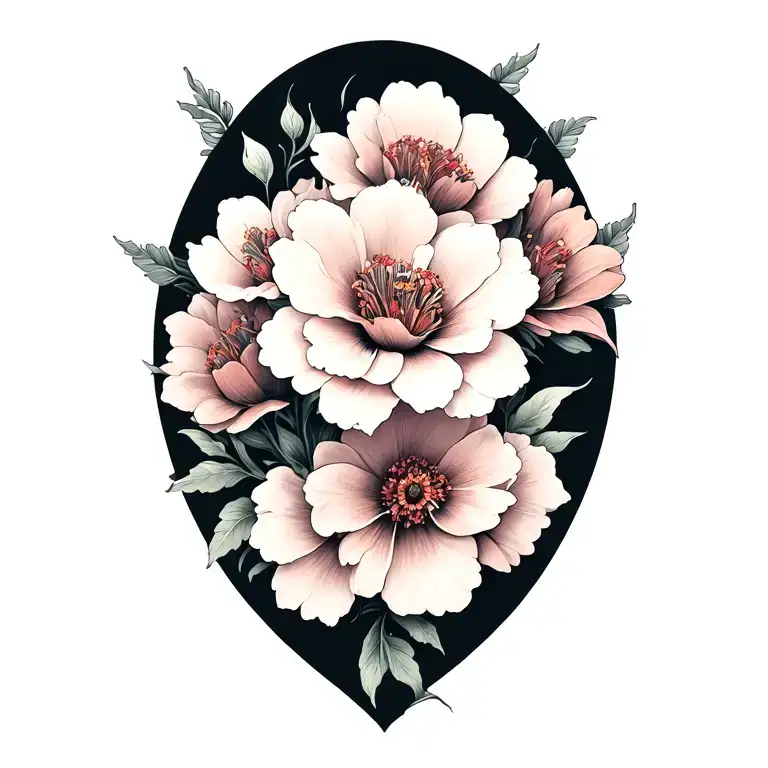 I want a floral tattoo that wraps from the front of my left shoulder, over the top, and connects onto the back of my lef tattoo design idea