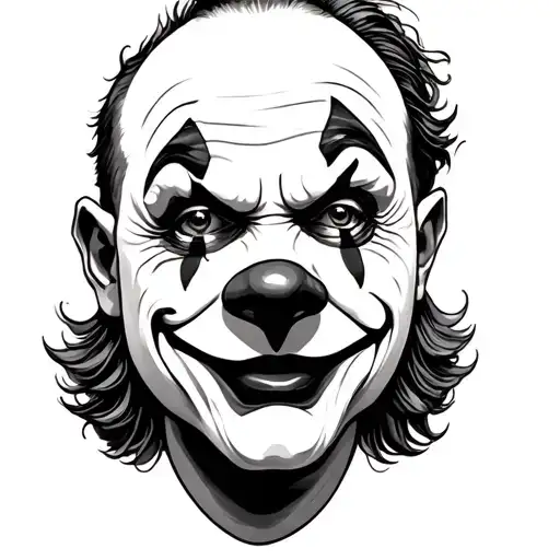 art the clown face tattoo design idea