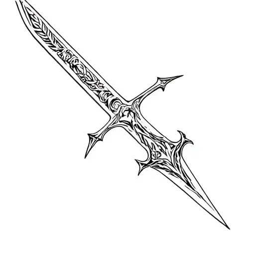 shaco league of legends sword tattoo design idea