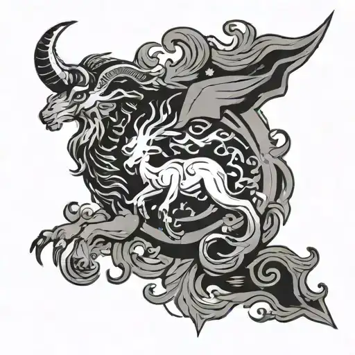 Capricorn Philippines flag tattoo design idea