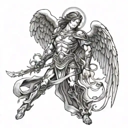 arch angel michael tattoo design idea