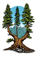 mining, tree, Ore Mountains tattoo design idea