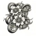 infinity, flower, 2004, 2000 tattoo design idea
