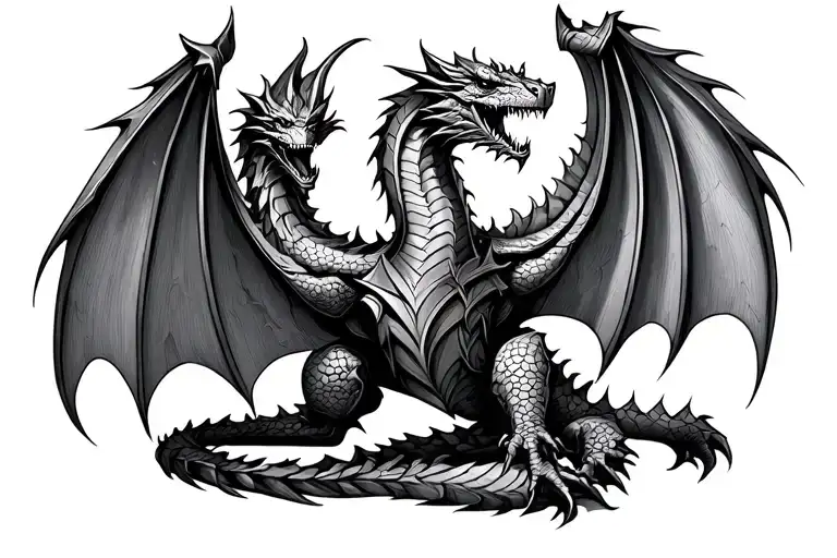 knight Templar dragon wrapped tattoo design idea