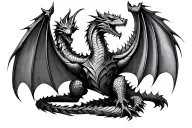 knight Templar dragon wrapped tattoo design idea