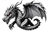 knight Templar dragon wrapped tattoo design idea