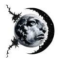 Gothic Moon tattoo design idea