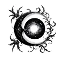 Gothic Moon tattoo design idea