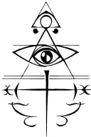 eye pyramid and ankh tattoo design idea