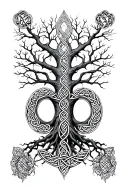Tree of life combined with celtic knots tattoo design idea