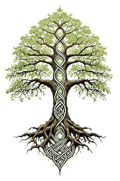 Tree of life combined with celtic knots tattoo design idea