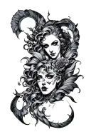 gluttony, lust, pride. tattoo design idea