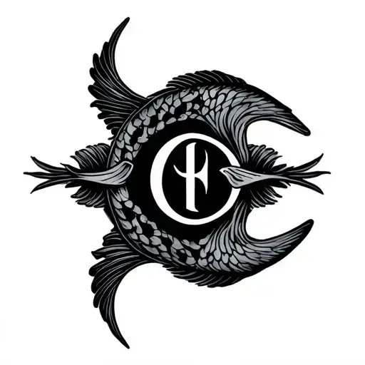protection tattoo with pisces symbol tattoo design idea