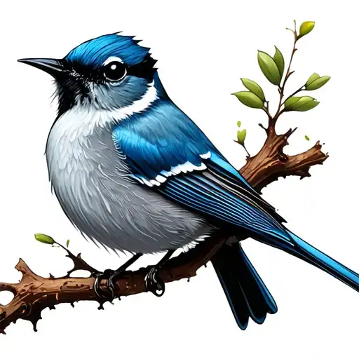 Blue Wren tattoo design idea