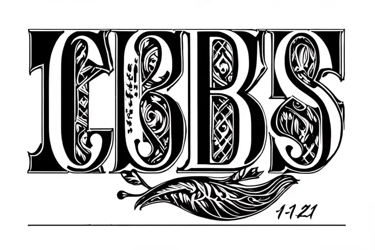 initials CBS with number 11 19 21 tattoo design idea