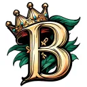 the letter b with a crown on it  tattoo design idea