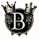 the letter b with a crown on it  tattoo design idea