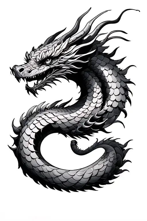 kaido dragon scales made tattoo design idea