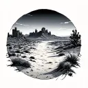 desert landscape tattoo design idea