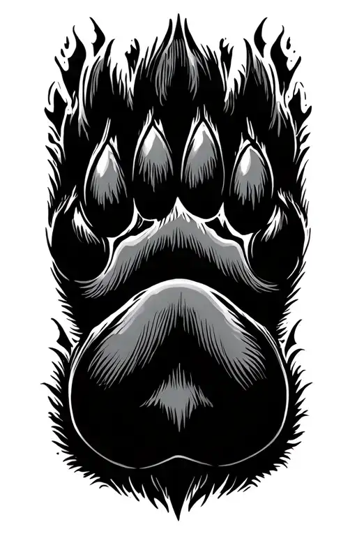 dog paw print tattoo design idea