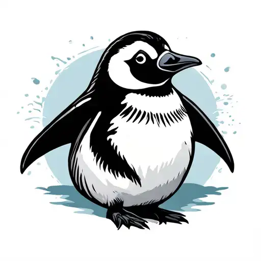 Penguin tattoo design idea