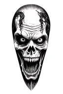 horror, movie theme villains leg sleeve tattoo with sinister silent hill evil dead  tattoo design idea