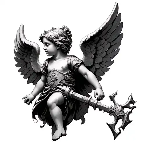 warhammer 40000 cherub angel tattoo design idea