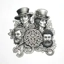Irish,australia,sons,wife tattoo design idea