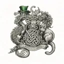 Irish,australia,sons,wife tattoo design idea