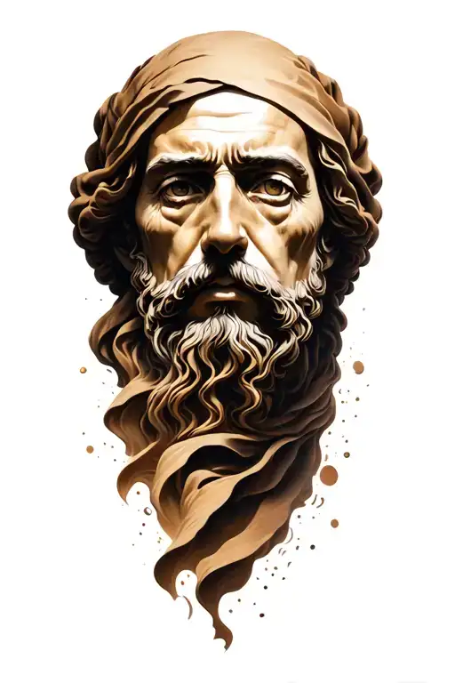 philosophy, flowing sand, pantheon, realistic tatoo tattoo design idea