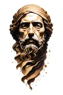 philosophy, flowing sand, pantheon, realistic tatoo tattoo design idea