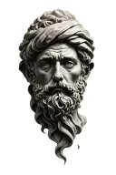 philosophy, flowing sand, pantheon, realistic tatoo tattoo design idea