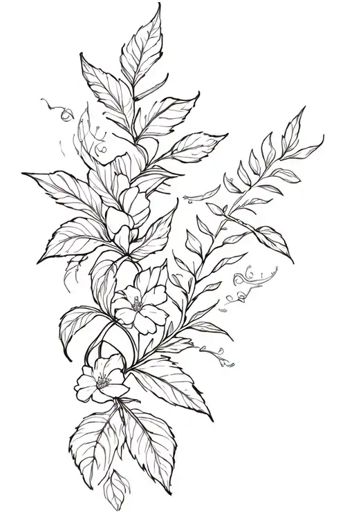 Vine wrap around the forearm with summer vibe flash designs tattoo design idea