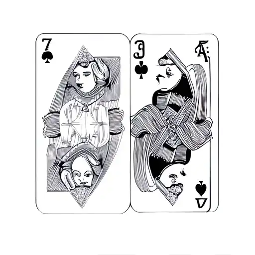7 and 2 offsuit playing cards tattoo design idea