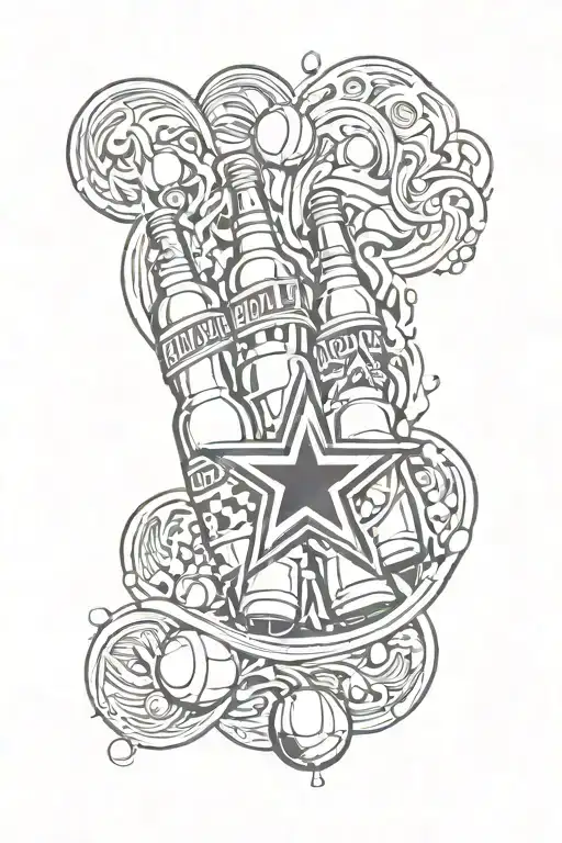 bud light, Dallas cowboys, bowling alley tattoo design idea